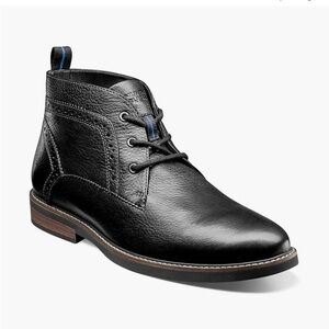 Nunn Bush Black Chukka Boots Smooth Leather Mens Ankle Lace Up Dress Shoes